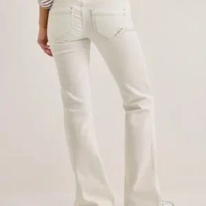 Nelly - Hvid - Super Low Heart Pocket Bootcut Jeans