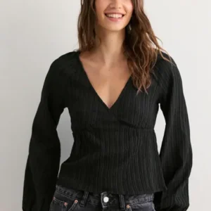 Nelly - Sort - Structure Blouse
