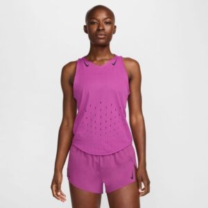 Nike Dri-FIT Advanced Aeroswift Singlet XS Dame - Let og åndbar i pink til løbetræning