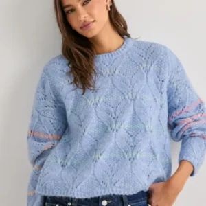 Vero Moda - Blå - Vmnew Hatty Ls O-N Stitch Pullover