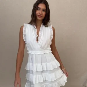 Nelly - Hvid - Adorable Flounce Dress