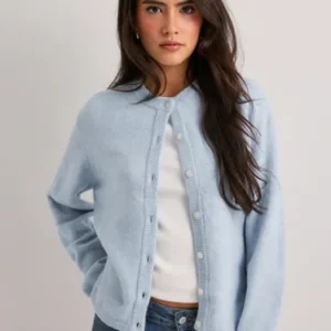 Only - Blå - Onlsimoni L/S O-Neck Cardigan Knt N