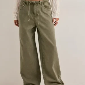 Only - Grøn - Onltory Mw Loose String Pant Pnt
