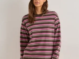 Only - Pink - Onlmay Life L/S Stripe Top Box Jrs