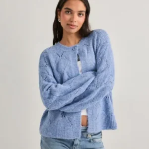 Vero Moda - Blå - Vmshell Ls O-Neck Onebutton Cardiga