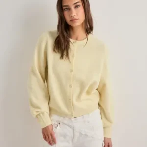 Nelly - Gul - Fuzzy Knit Cardigan