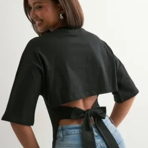Nelly - Sort - Open Back Tie Tee