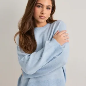 Only - Blå - Onlsimoni L/S O-Neck Pullover Knt N