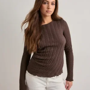 Only - Brun - Onlella L/S Ruching Top Jrs