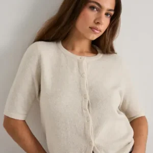Vero Moda - Beige - Vmdoffy 2/4 O-Neck Button Cardigan