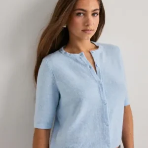 Vero Moda - Blå - Vmdoffy 2/4 O-Neck Button Cardigan