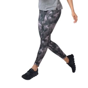 Odlo Zeroweight Print Reflekterende Lange Tights S Sort/Grå til løb og træning