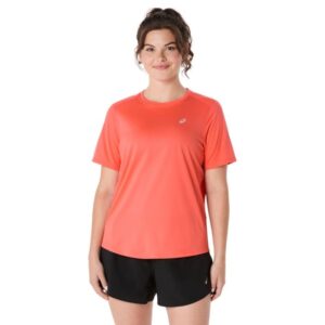 ASICS Core SS Top Str. L Pink Dame