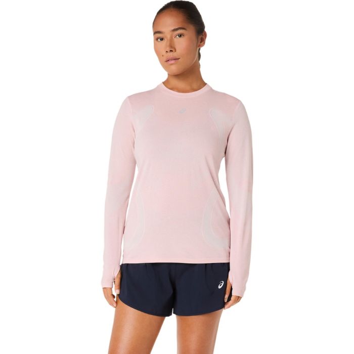 ASICS Road Seamless LS Top Str. L Pink Dame ASICS Road Seamless LS Top Str. L Pink Dame