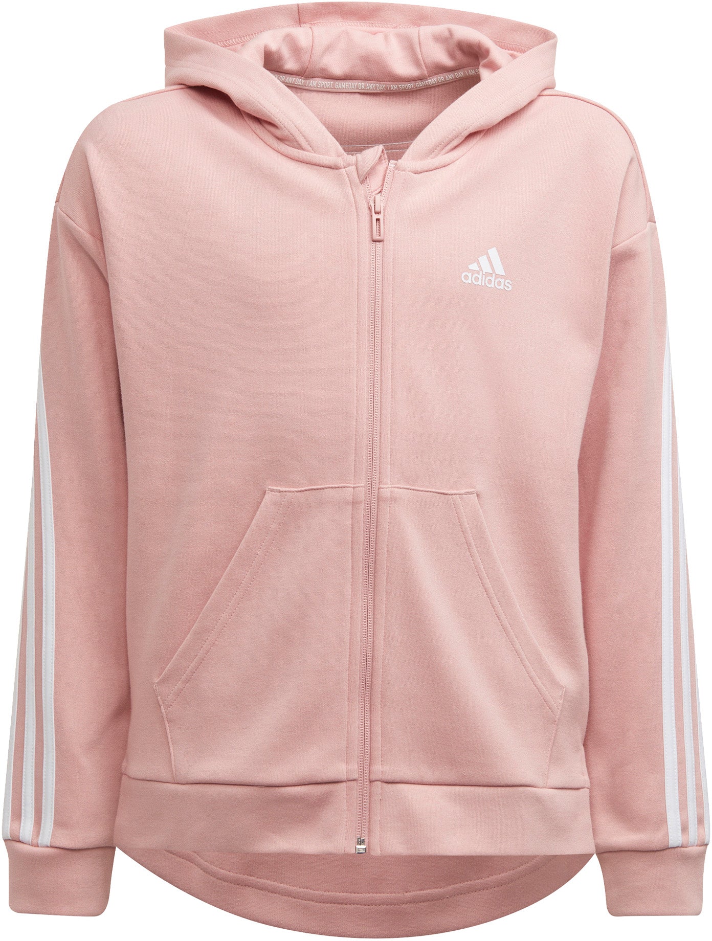 Adidas 3stripes Fullzip Hættetrøje Dame 116 Pink Adidas 3stripes Fullzip Hættetrøje Dame 116 Pink