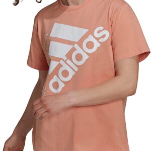 Adidas Brand Love Slanted Logo Boyfriend Tshirt Dame Xs Pink