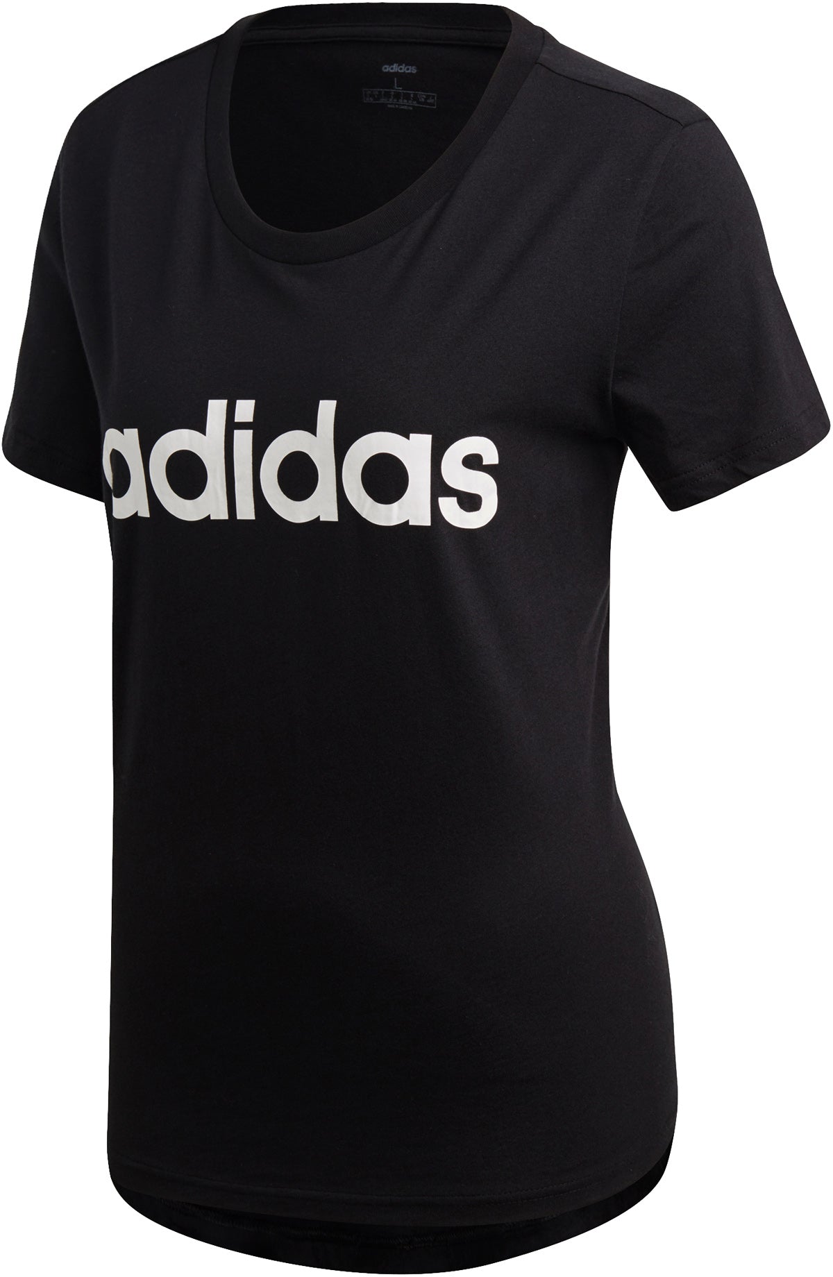 Adidas Essentials Linear Slim Tshirt Dame Xs Sort Adidas Essentials Linear Slim Tshirt Dame Xs Sort