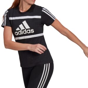 Adidas Essentials Logo Colourblock Cotton Tshirt Dame Xxs Sort