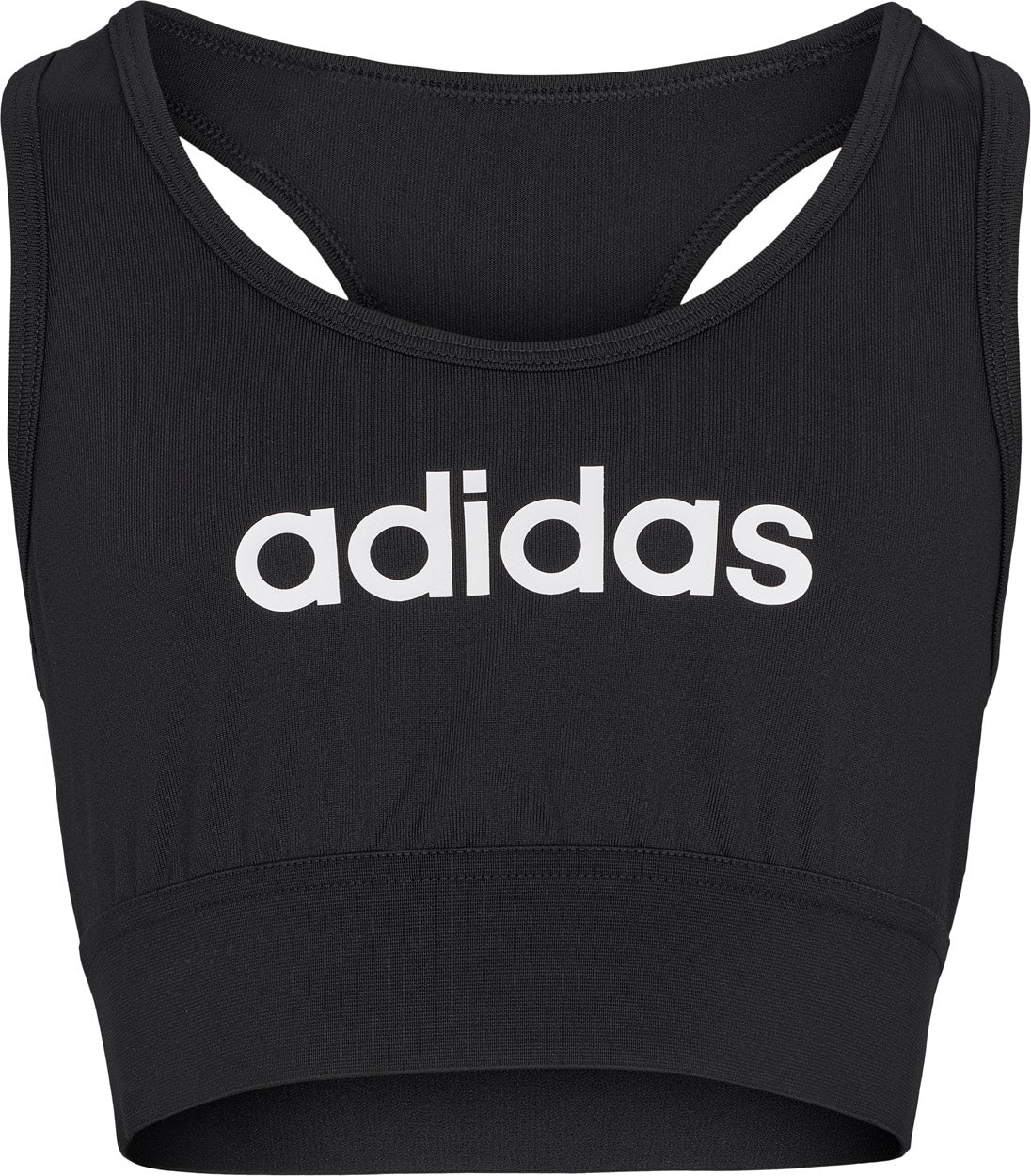 Adidas Sports Single Jersey Fitted Sports Bh Dame 128 Sort Adidas Sports Single Jersey Fitted Sports Bh Dame 128 Sort