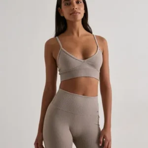 Aim'n - Brun - Ribbed Midi Biker Shorts