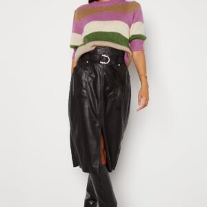 Alba Faux Leather Long Skirt
