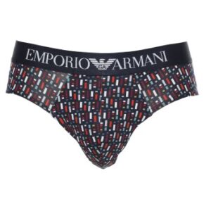 Armani Cotton Stretch Print Briefs 2P Ulig Farve bomuld Small Herre