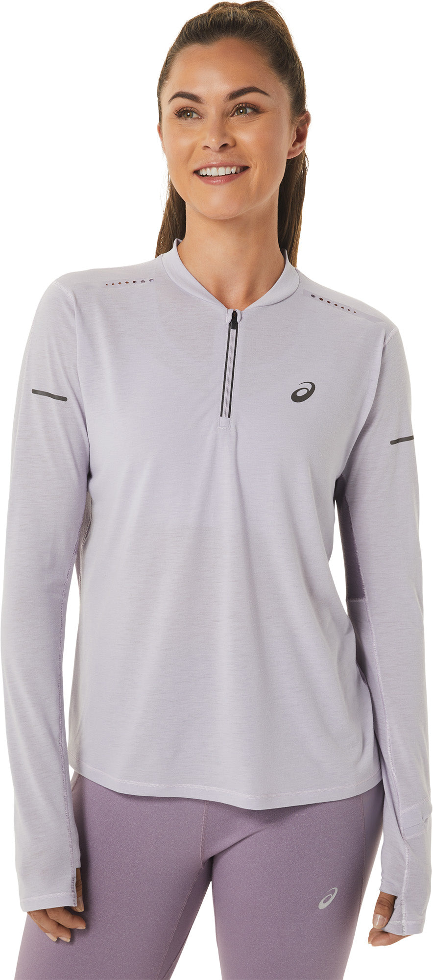 Asics Metarun 1/2 Zip Løbetrøje Dame Lilla Asics Metarun 1/2 Zip Løbetrøje Dame Lilla