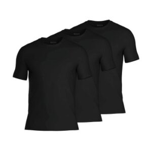 BOSS 3P Bamboo RN T-Shirt Sort/Hvid Bambus Medium Herre