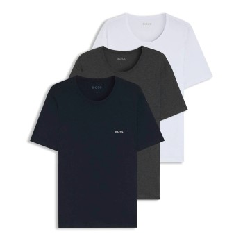 BOSS 3P Classic Crew Neck T-shirt Hvid/Grå bomuld Medium Herre BOSS 3P Classic Crew Neck T-shirt Hvid/Grå bomuld Medium Herre