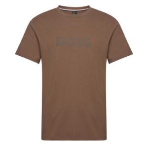 BOSS T Shirt RN Brun bomuld Small Herre