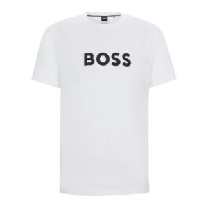 BOSS T Shirt RN Hvid bomuld Small Herre