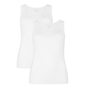 Bamboo basics 2P Anna Knitted Singlet Hvid Small Dame