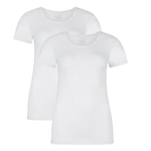 Bamboo basics 2P Kate T-Shirt Round Neck Hvid Small Dame