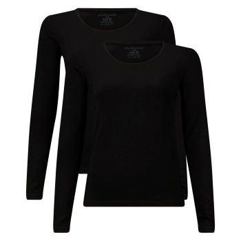 Bamboo basics 2P Lara Knitted Long Sleeve T-Shirt Sort Small Dame Bamboo basics 2P Lara Knitted Long Sleeve T-Shirt Sort Small Dame