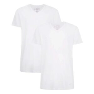Bamboo basics 2P Velo T-Shirt V Neck Hvid Small Herre