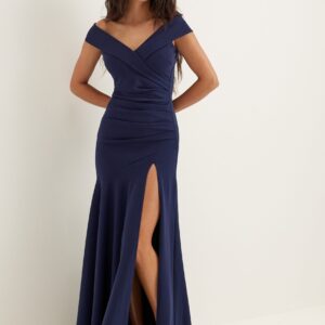 Bardot Pleat Maxi With Split