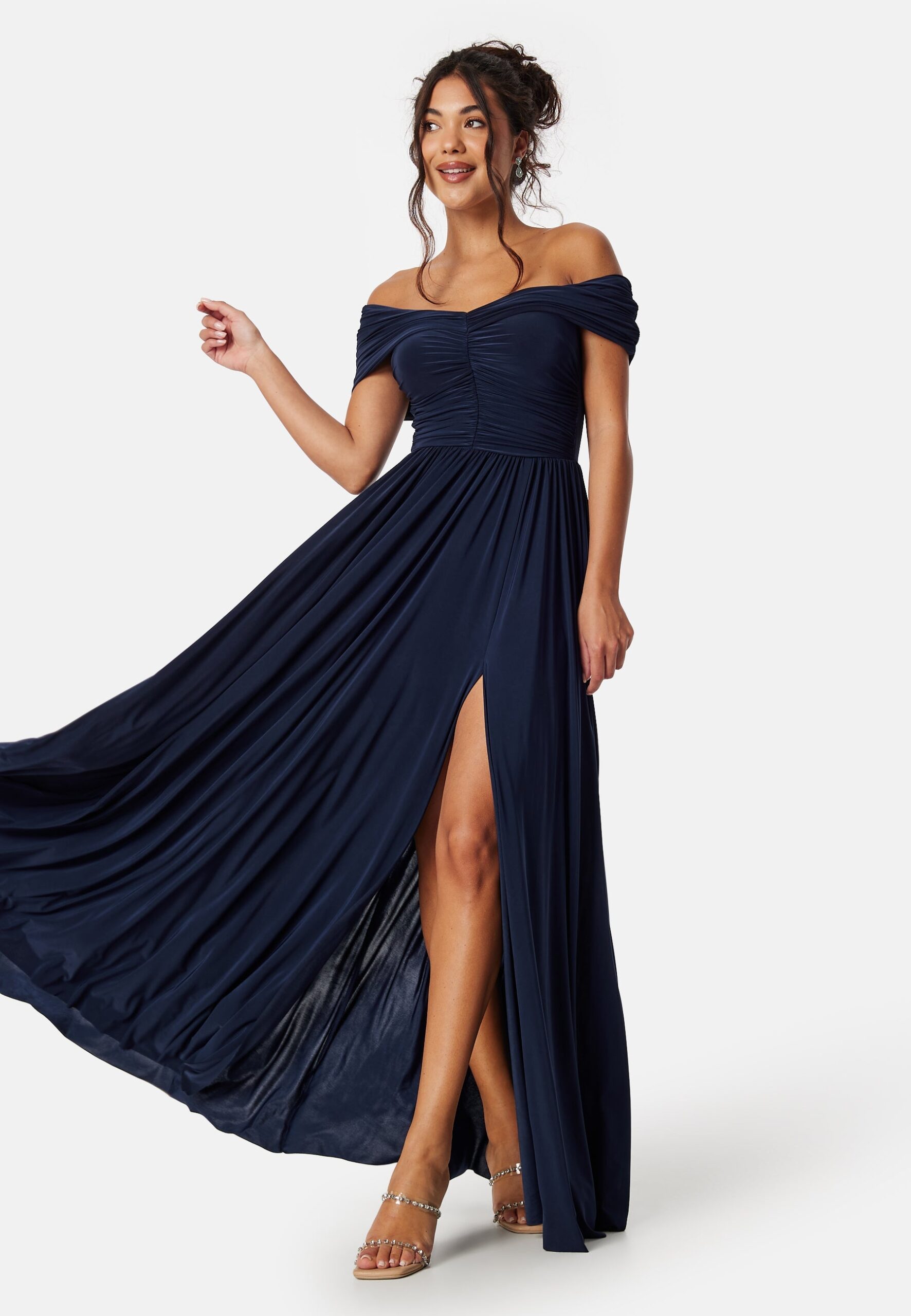 Bardot Rouched Maxi Split Dress Bardot Rouched Maxi Split Dress