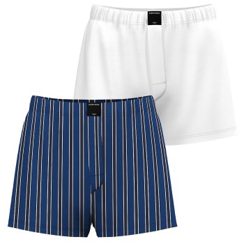 Björn Borg 2P Cotton Stretch Woven Boxer Shorts Blå/Hvid bomuld Small Herre Björn Borg 2P Cotton Stretch Woven Boxer Shorts Blå/Hvid bomuld Small Herre