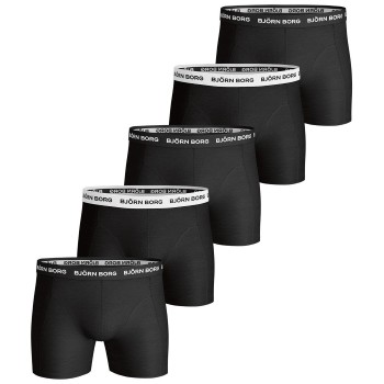 Björn Borg 5P Essential Shorts Solids Sort bomuld Small Herre Björn Borg 5P Essential Shorts Solids Sort bomuld Small Herre