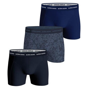 Björn Borg 6P Essential Shorts Blå Mønster bomuld Small Herre Björn Borg 6P Essential Shorts Blå Mønster bomuld Small Herre