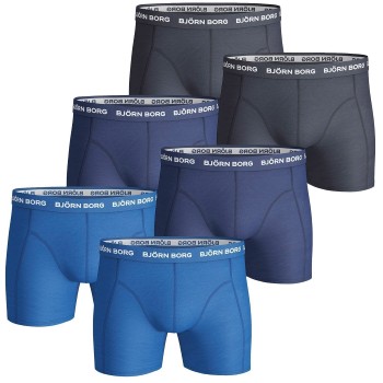 Björn Borg 6P Essential Shorts Marine/Blå bomuld Small Herre Björn Borg 6P Essential Shorts Marine/Blå bomuld Small Herre