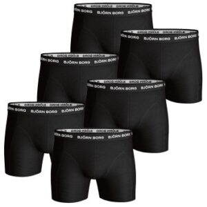 Björn Borg 6P Essential Shorts Sort bomuld Small Herre