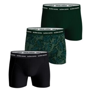 Björn Borg 6P Essential Shorts Sort/Grøn bomuld Small Herre