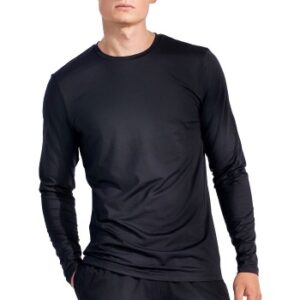 Bread and Boxers Active Long Sleeve Shirt Sort polyester Small Herre
