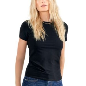 Bread and Boxers Crew Neck Slim Sort økologisk bomuld Small Dame