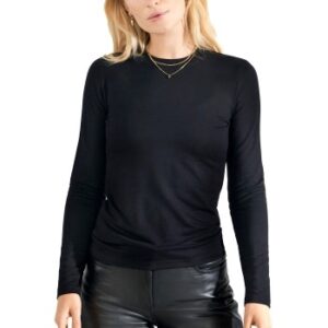 Bread and Boxers Long Sleeve Soft Fiber T-Shirt Sort viskose Small Dame
