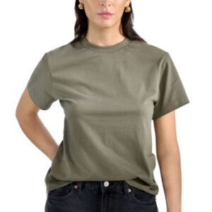 Bread and Boxers T-Shirt Classic Khaki økologisk bomuld Small Dame