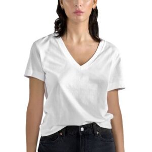 Bread and Boxers V-Neck Regular Tee Hvid økologisk bomuld Small Dame