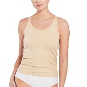 Bread and Boxers Women Ribbed Tank Top Beige bomuld Small Dame