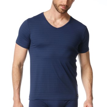 Bruno Banani Check Line 2 0 V-Shirt Marineblå polyamid Small Herre Bruno Banani Check Line 2 0 V-Shirt Marineblå polyamid Small Herre